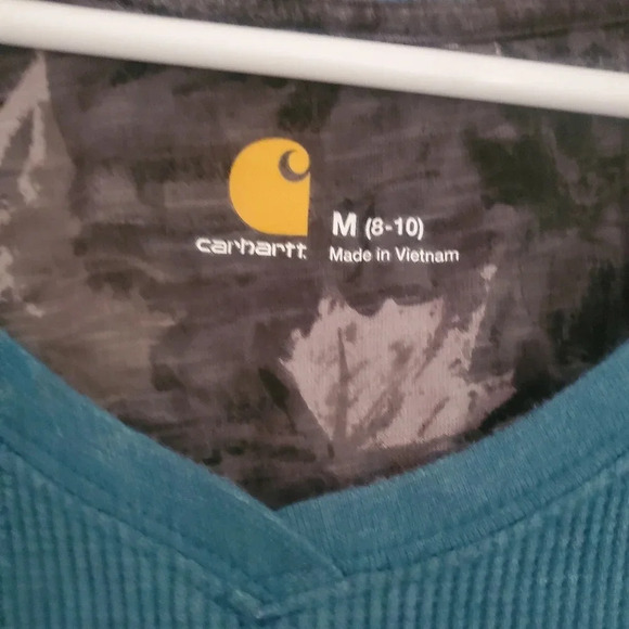 CARHARTT V NECK HOODED THERMAL LONG SLEEVE SHIRT, SIZE MEDIUM - Picture 6 of 6